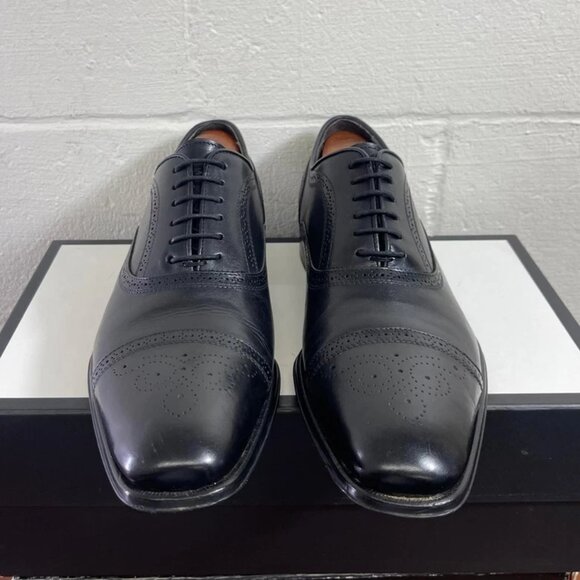 To Boot New York Adam Derrick Cap Toe Black Leather Oxford Dress Shoes Men's 9.5 - Picture 1 of 10
